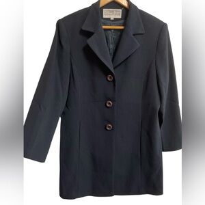 Blazer negro Wai Yip talla 17 XL elegante 3 botones